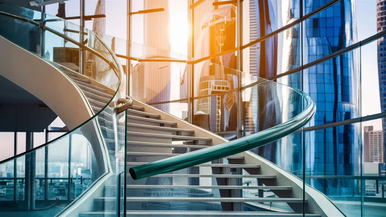 Glass handrail balcony